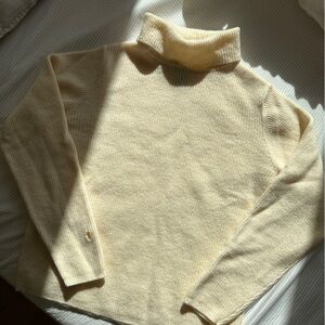 Charter Club 100% Wool Light Yellow Turtleneck Sweater